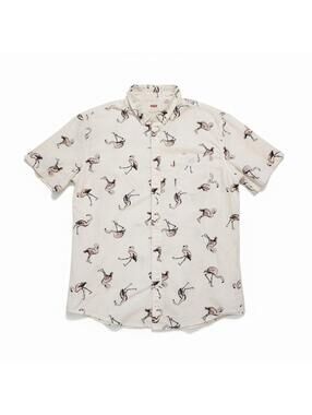 Levi's Men's Riverton Poplin Short Sleeve Woven Shirt Flamingo Size L